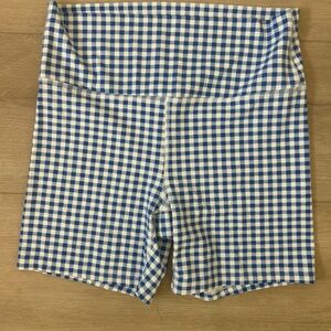 all in motion Blue and White Gingham Bike Shorts